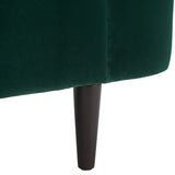 Safavieh Frieda Velvet Tete A Tete Chair Dark Green Wood / Fabric / Foam KNT4111B