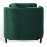 Safavieh Frieda Velvet Tete A Tete Chair Dark Green Wood / Fabric / Foam KNT4111B