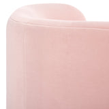 Safavieh Frieda Velvet Tete A Tete Chair Light Pink Wood / Fabric / Foam KNT4111C