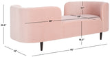 Safavieh Frieda Velvet Tete A Tete Chair Light Pink Wood / Fabric / Foam KNT4111C
