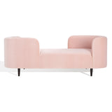 Safavieh Frieda Velvet Tete A Tete Chair Light Pink Wood / Fabric / Foam KNT4111C