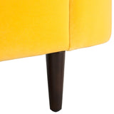 Safavieh Frieda Velvet Tete A Tete Chair Mustard Wood / Fabric / Foam KNT4111D