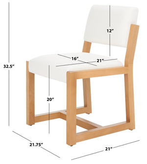 Safavieh Galileo Linen Dining Chair Ivory Wood / Fabric / Foam KNT4113B