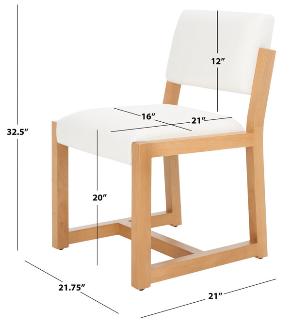 Safavieh Galileo Linen Dining Chair Ivory Wood / Fabric / Foam KNT4113B