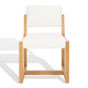 Safavieh Galileo Linen Dining Chair Ivory Wood / Fabric / Foam KNT4113B