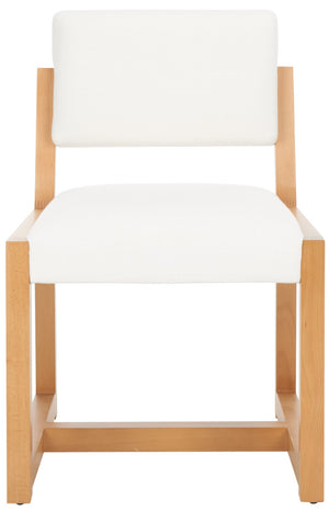 Safavieh Galileo Linen Dining Chair Ivory Wood / Fabric / Foam KNT4113B