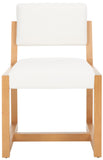 Safavieh Galileo Linen Dining Chair Ivory Wood / Fabric / Foam KNT4113B