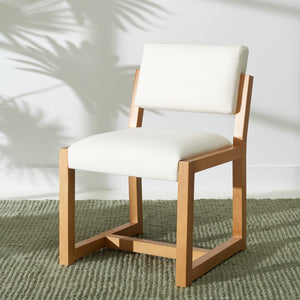 Safavieh Galileo Linen Dining Chair Ivory Wood / Fabric / Foam KNT4113B