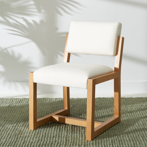 Safavieh Galileo Linen Dining Chair Ivory Wood / Fabric / Foam KNT4113B