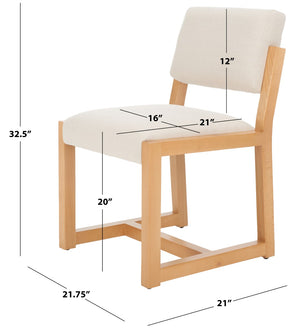 Safavieh Galileo Linen Dining Chair Beige Wood / Fabric / Foam KNT4113C