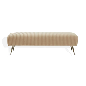 Safavieh Salome Velvet Bench  Light Brown / Antique Brass KNT7041G