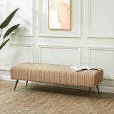 Safavieh Salome Velvet Bench  Light Brown / Antique Brass KNT7041G