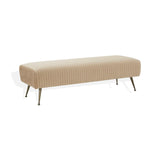 Safavieh Salome Velvet Bench  Light Brown / Antique Brass KNT7041G