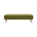 Safavieh Salome Velvet Bench  Olive Green / Antique Brass KNT7041H