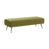 Safavieh Salome Velvet Bench  Olive Green / Antique Brass KNT7041H