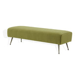 Safavieh Salome Velvet Bench  Olive Green / Antique Brass KNT7041H