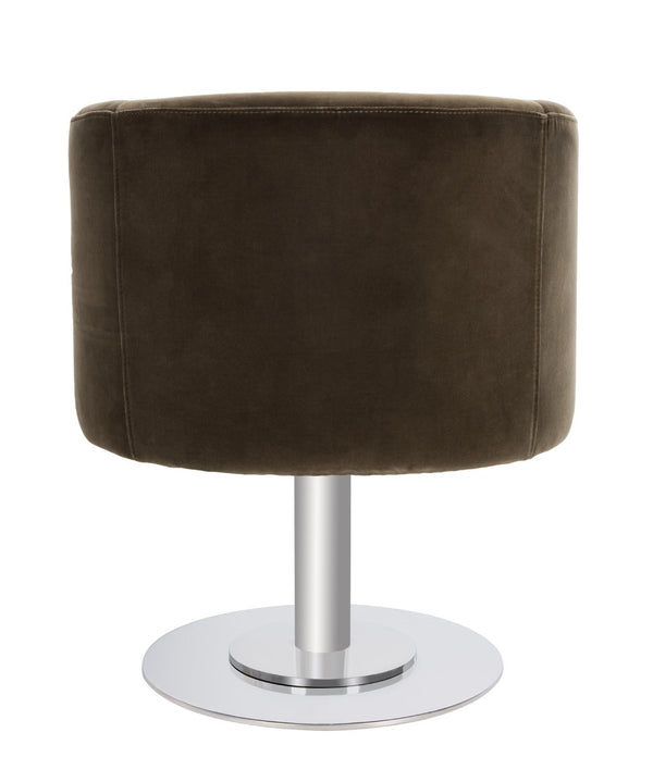 Safavieh MARIE Velvet Swivel Tub Chair in Olive – Elegant Accent with Steel Legs for Modern Living Spaces KNT7059C