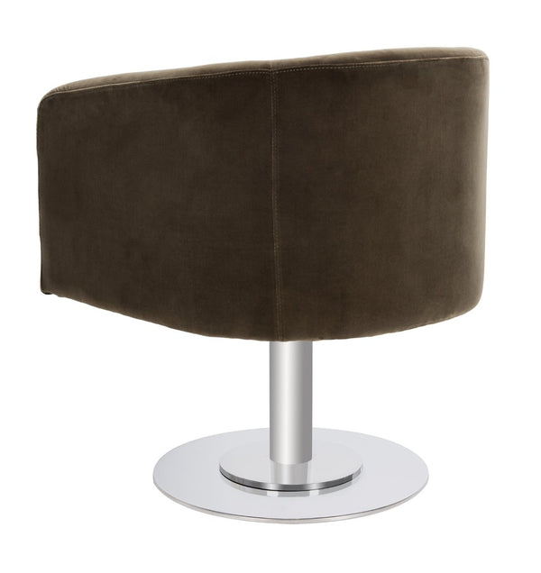 Safavieh MARIE Velvet Swivel Tub Chair in Olive – Elegant Accent with Steel Legs for Modern Living Spaces KNT7059C