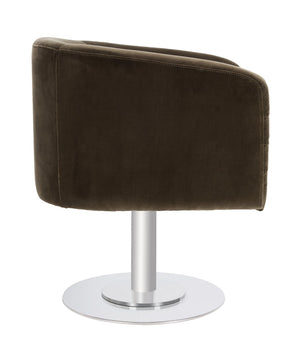 Safavieh MARIE Velvet Swivel Tub Chair in Olive – Elegant Accent with Steel Legs for Modern Living Spaces KNT7059C