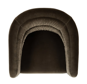 Safavieh MARIE Velvet Swivel Tub Chair in Olive – Elegant Accent with Steel Legs for Modern Living Spaces KNT7059C