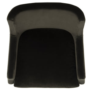 Safavieh SICILY Velvet Armchair in Shale – Retro 1970s Italian Glam with Antique Brass Legs for Luxe Living Spaces KNT7060A