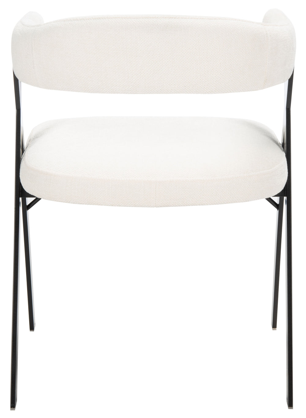 Safavieh Izzy Chenille Dining Chair - Elegant White & Black Design For Modern Dining Spaces & Comfort White ,Black Hard Chinese Pine ,Plywood ,100% Polyester ,Carbon Steel Knt7067b