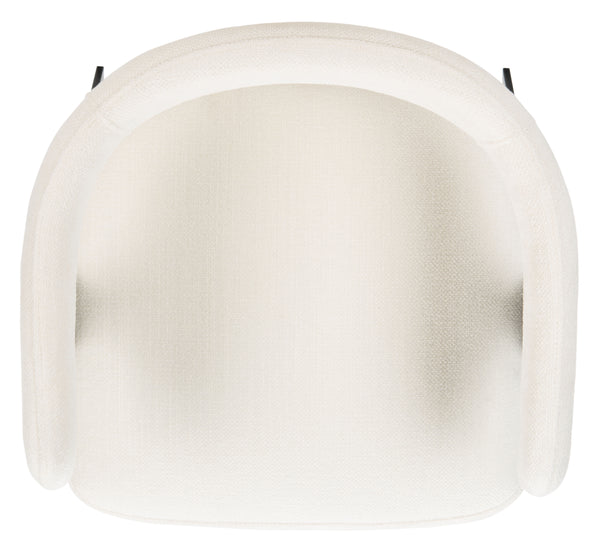 Safavieh Izzy Chenille Dining Chair - Elegant White & Black Design For Modern Dining Spaces & Comfort White ,Black Hard Chinese Pine ,Plywood ,100% Polyester ,Carbon Steel Knt7067b