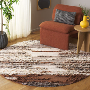 Safavieh Kenya Hand-knotted Round Area Rug - Luxurious Wool Blend With Intricate Patterns For Modern Homes Grey ,Brown 90% Wool,10% Cotton Kny225a-4sq