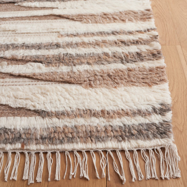 Safavieh Kenya 231 KNY231 Handwoven  Rug Ivory / Brown KNY231T-8