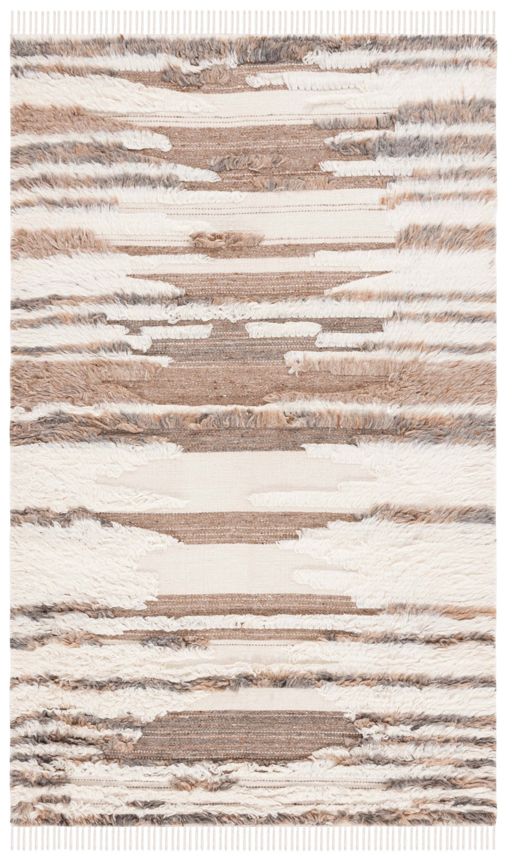 Safavieh Kenya 231 KNY231 Handwoven  Rug Ivory / Brown KNY231T-8