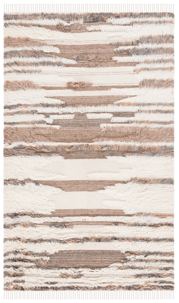 Safavieh Kenya 231 KNY231 Handwoven  Rug Ivory / Brown KNY231T-8