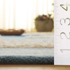 Safavieh Kenya Hand-woven Geometric Area Rug – Luxurious Blue And Ivory Design For Elegant Home Décor Blue ,Ivory 80% Wool,20% Cotton Kny278m-4