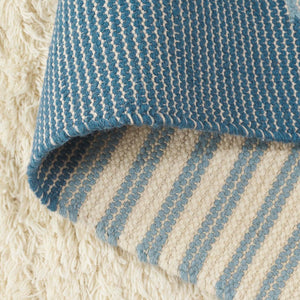 Safavieh Kenya Hand-woven Geometric Area Rug – Luxurious Blue And Ivory Design For Elegant Home Décor Blue ,Ivory 80% Wool,20% Cotton Kny278m-4