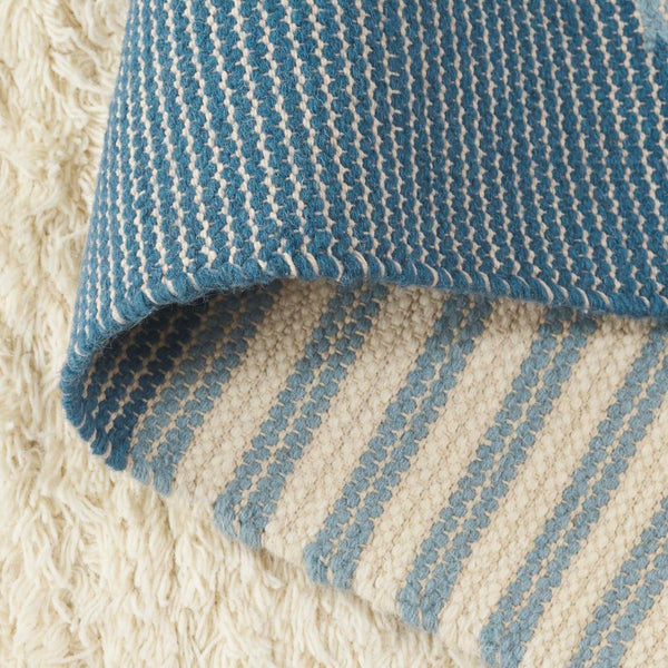 Safavieh Kenya Hand-woven Geometric Area Rug – Luxurious Blue And Ivory Design For Elegant Home Décor Blue ,Ivory 80% Wool,20% Cotton Kny278m-4