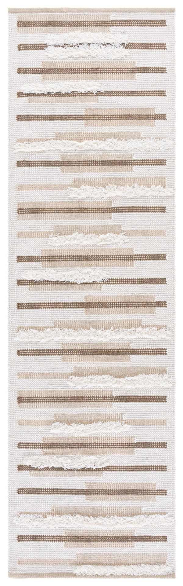Safavieh Kenya Hand Woven Runner Rug - Elegant Geometric Design For Hallways, Entryways, And Living Spaces Beige ,Ivory 80% Wool,20% Cotton Kny279b-28