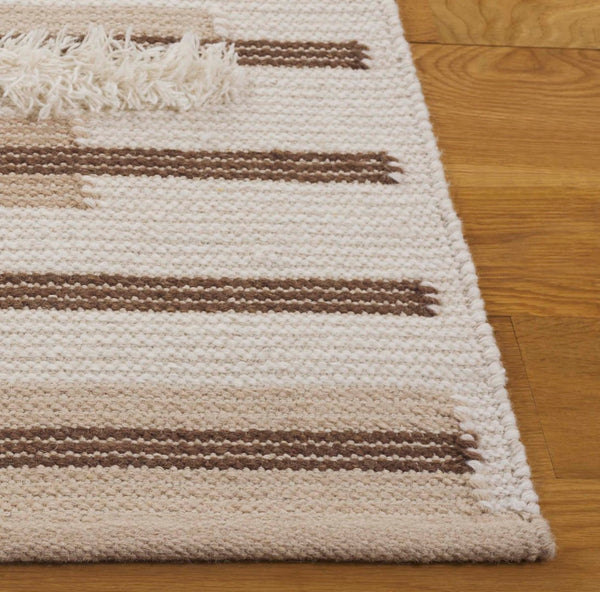 Safavieh Kenya Handwoven Area Rug - Elegant Geometric Design In Premium Wool And Cotton For Any Space Beige ,Ivory 80% Wool,20% Cotton Kny279b-9