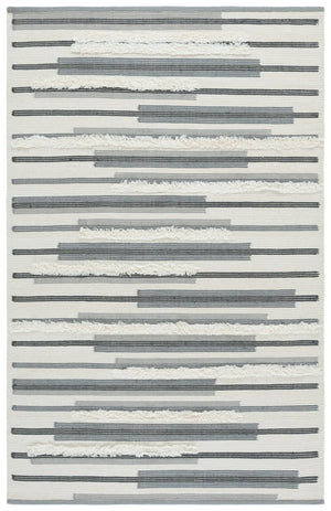 Safavieh Kenya Hand Woven Runner Rug - Elegant Geometric Design For Hallways, Entryways, And Living Spaces Grey ,Ivory 80% Wool,20% Cotton Kny279f-5