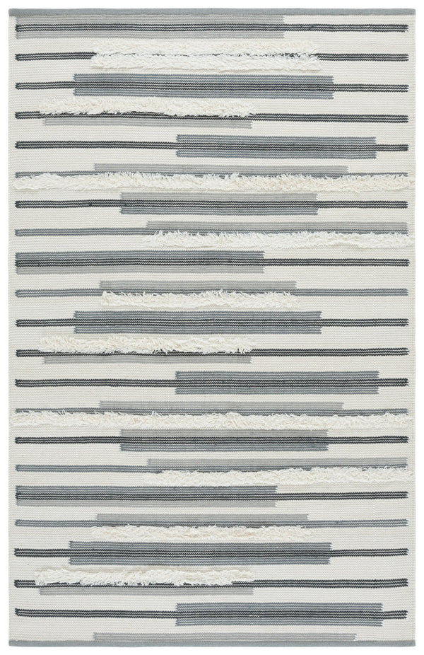 Safavieh Kenya Hand Woven Runner Rug - Elegant Geometric Design For Hallways, Entryways, And Living Spaces Grey ,Ivory 80% Wool,20% Cotton Kny279f-5