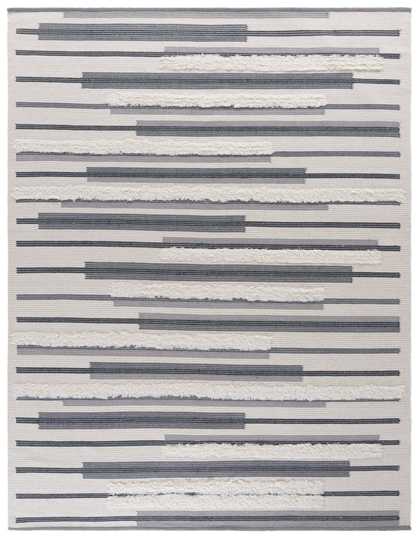 Safavieh Kenya Hand Woven Runner Rug - Elegant Geometric Design For Hallways, Entryways, And Living Spaces Grey ,Ivory 80% Wool,20% Cotton Kny279f-8