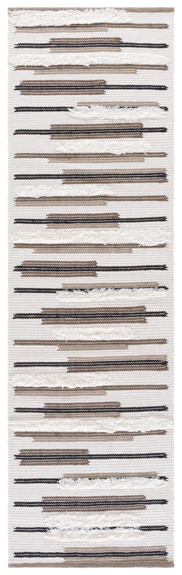 Safavieh Kenya Hand Woven Runner Rug - Elegant Geometric Design For Hallways, Entryways, And Living Spaces Brown ,Ivory 80% Wool,20% Cotton Kny279t-28