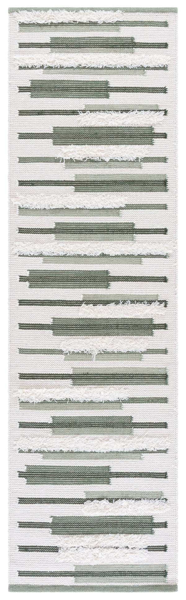 Safavieh Kenya Hand Woven Runner Rug - Elegant Geometric Design For Hallways, Entryways, And Living Spaces Sage ,Ivory 80% Wool,20% Cotton Kny279w-28