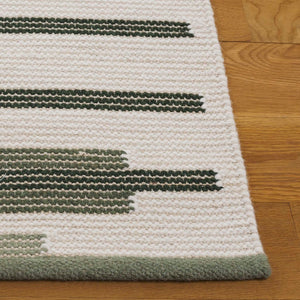 Safavieh Kenya Handwoven Area Rug - Elegant Geometric Design In Premium Wool And Cotton For Any Space Sage ,Ivory 80% Wool,20% Cotton Kny279w-6