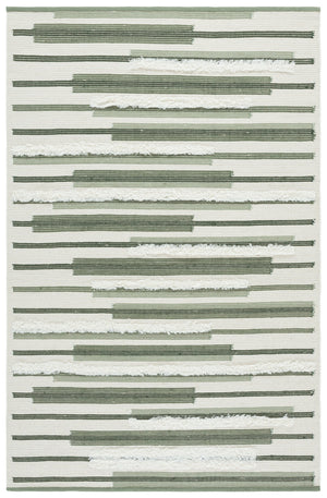 Safavieh Kenya Hand Woven Runner Rug - Elegant Geometric Design For Hallways, Entryways, And Living Spaces Sage ,Ivory 80% Wool,20% Cotton Kny279w-5