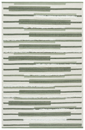 Safavieh Kenya Handwoven Area Rug - Elegant Geometric Design In Premium Wool And Cotton For Any Space Sage ,Ivory 80% Wool,20% Cotton Kny279w-6