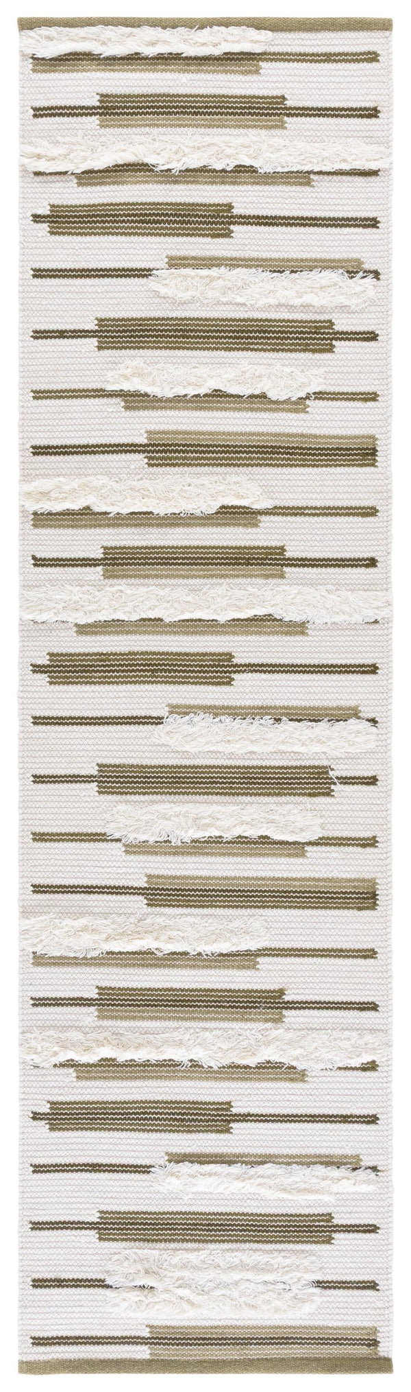 Safavieh Kenya Hand Woven Runner Rug - Elegant Geometric Design For Hallways, Entryways, And Living Spaces Olive ,Ivory 80% Wool,20% Cotton Kny279x-28