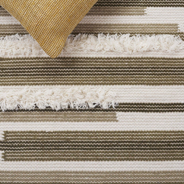 Safavieh Kenya Handwoven Area Rug - Elegant Geometric Design In Premium Wool And Cotton For Any Space Olive ,Ivory 80% Wool,20% Cotton Kny279x-3