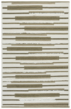 Safavieh Kenya Hand Woven Runner Rug - Elegant Geometric Design For Hallways, Entryways, And Living Spaces Olive ,Ivory 80% Wool,20% Cotton Kny279x-5