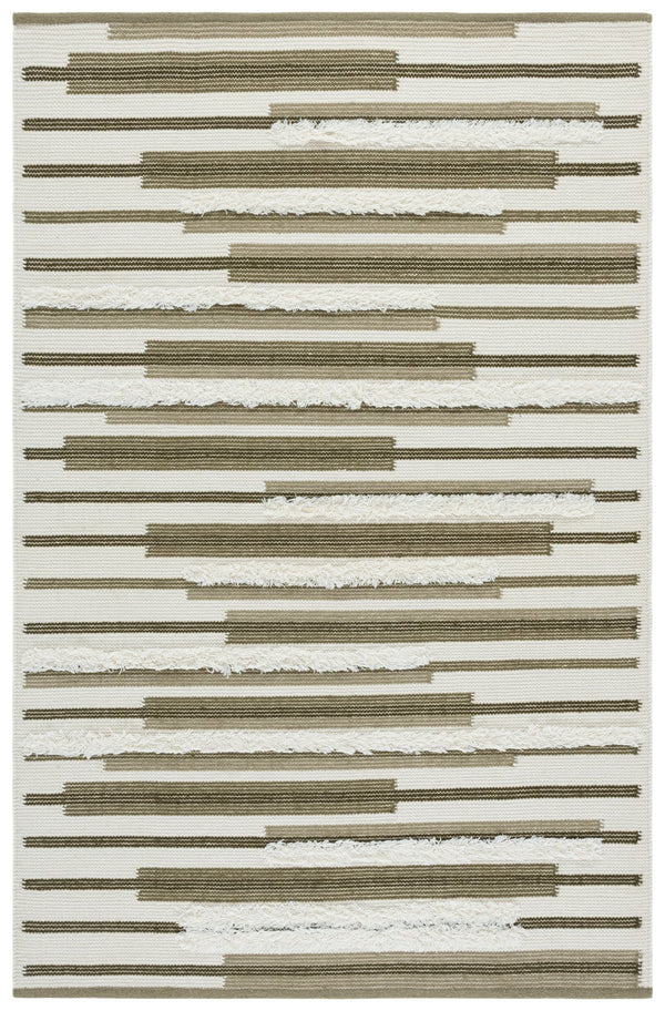 Safavieh Kenya Hand Woven Runner Rug - Elegant Geometric Design For Hallways, Entryways, And Living Spaces Olive ,Ivory 80% Wool,20% Cotton Kny279x-5