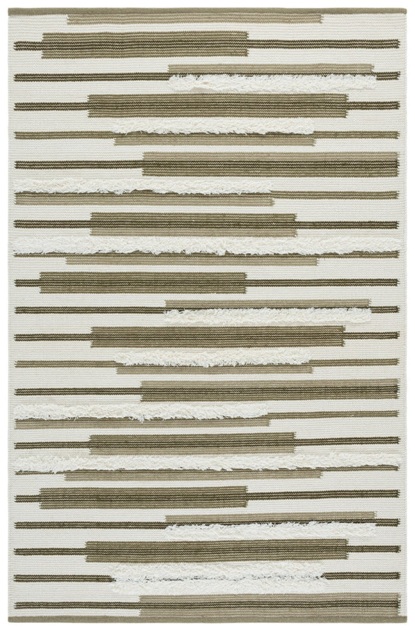 Safavieh Kenya Handwoven Area Rug - Elegant Geometric Design In Premium Wool And Cotton For Any Space Olive ,Ivory 80% Wool,20% Cotton Kny279x-3