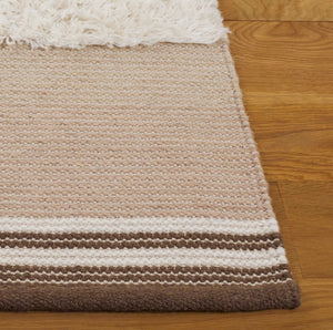 Safavieh Kenya Handwoven Runner Rug - Luxurious Geometric Design For Hallways & Modern Spaces, Crafted In India Beige ,Ivory 80% Wool,20% Cotton Kny280b-5